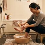 wash and massage feet after come back home