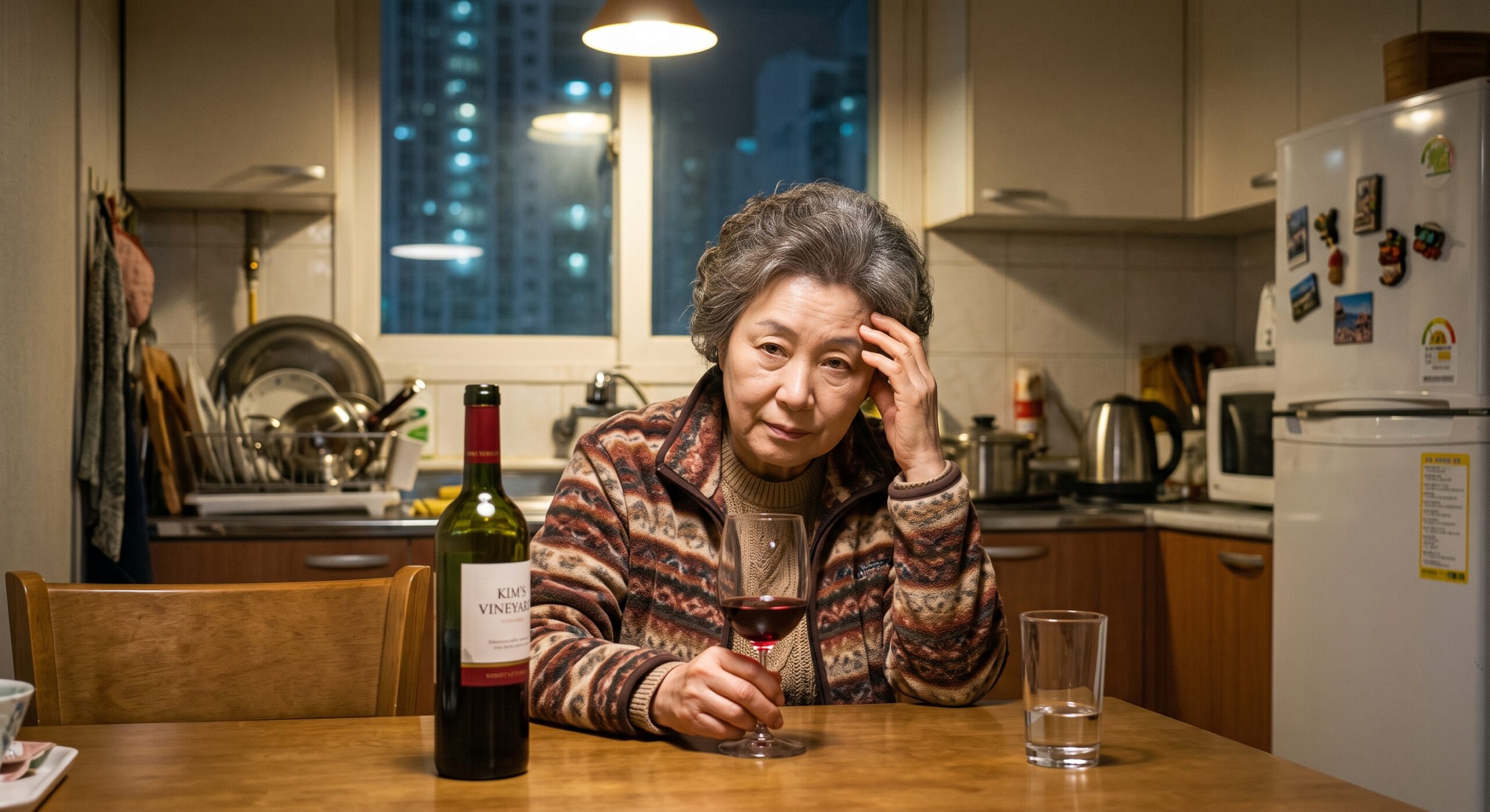 lady-drink-wine-alone-at-night