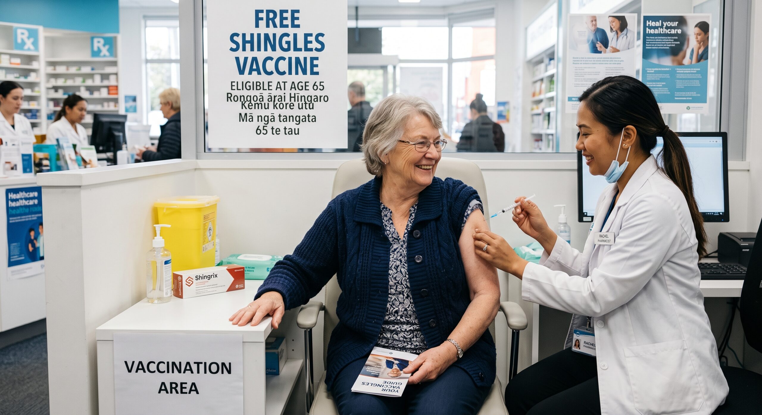 woman get a shingles vaccination