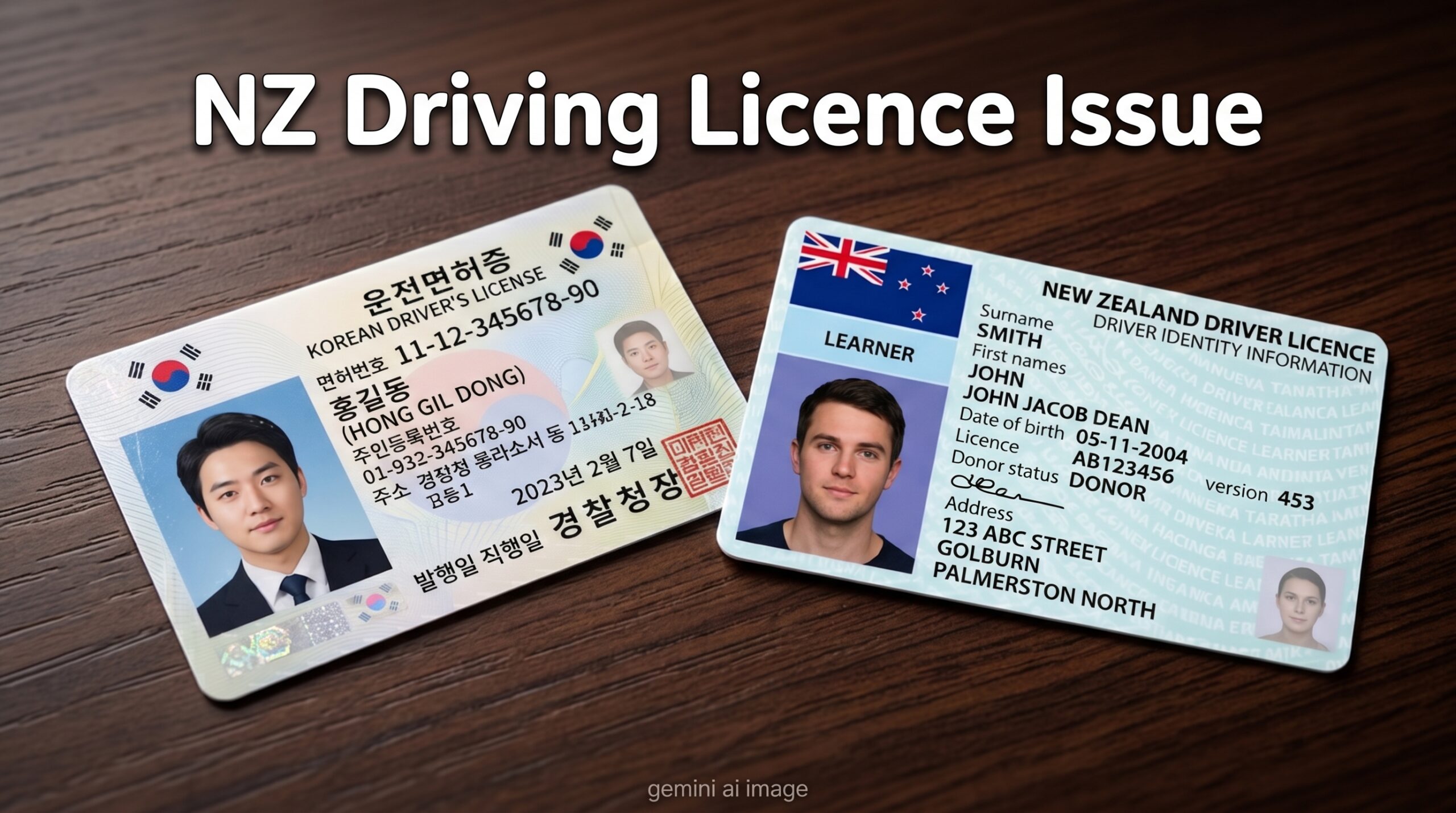 Korea driver license to NZ driver