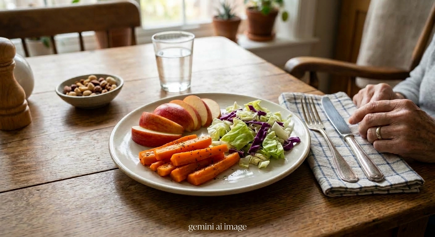 apple carrot cabbage on dish