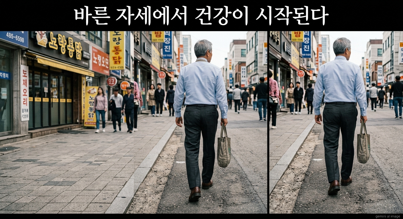 senior bad walking posture